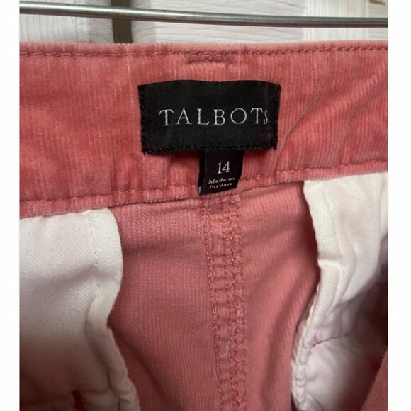 Talbots Pink Salmon Corduroy Pocket Pants Size 14 - Picture 5 of 6